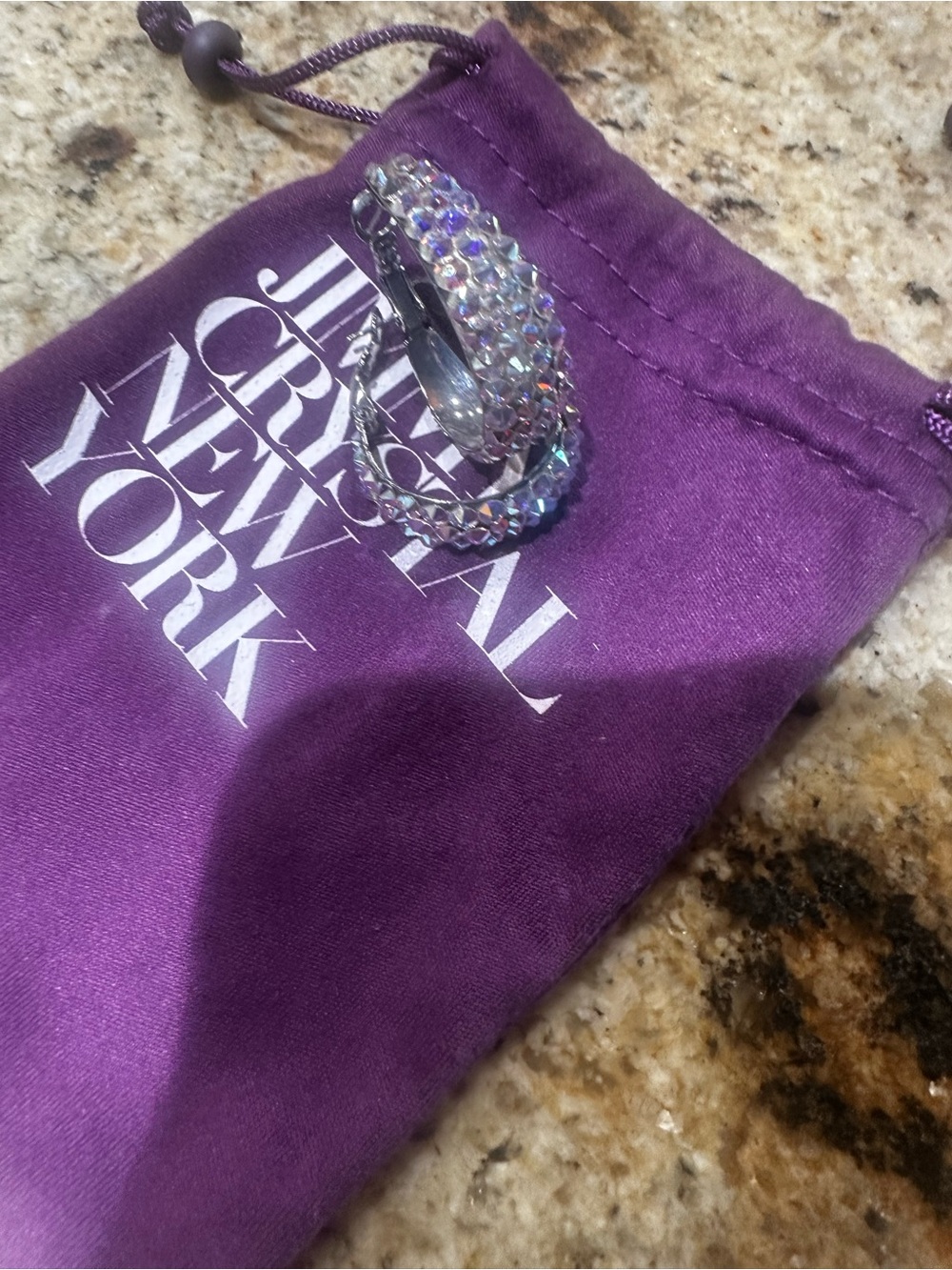 Crystal Hoop Earrings - Jimmy Crystal  New York - Iridescent Crystal